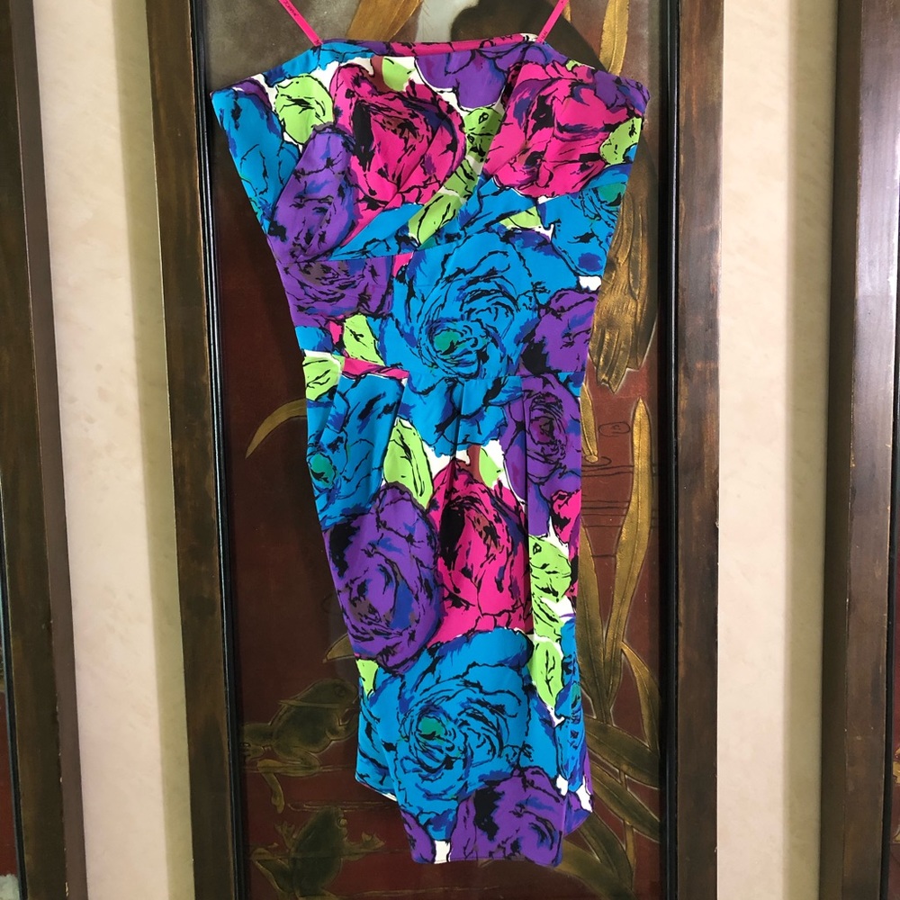 Betsey Johnson bright floral cocktail dress